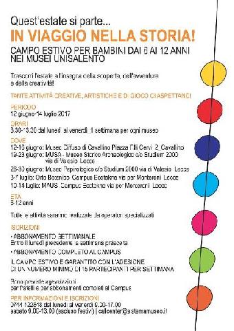 Campo estivo nei Musei dell�UniSalento